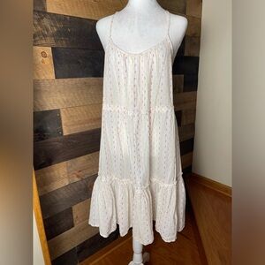 Madewell Tiered Cover-Up Dress Nightgown in Rainbow Clipdot Medium Cottagecore